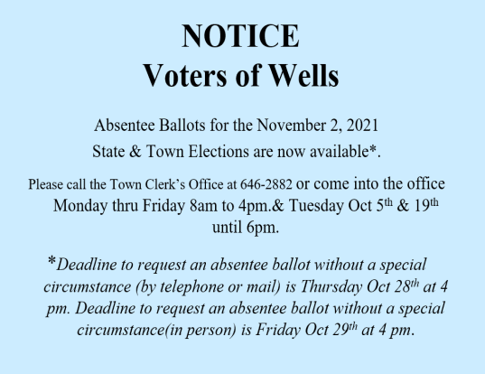 November 2021 Absentee Ballots